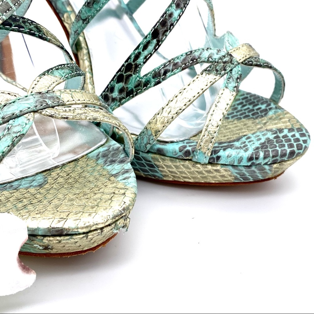 L EUC Badgley Mischka Snakeskin Heels, 6 - Picture 7 of 14